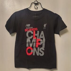NWT New Balance Liverpool F.C. Doubters Believers Champions T-Shirt (Boys 10-11)